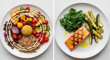 Balanced vegan and keto meal examples