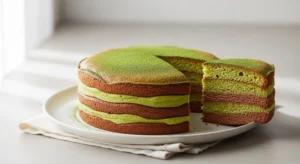 lighter chocolate matcha cake